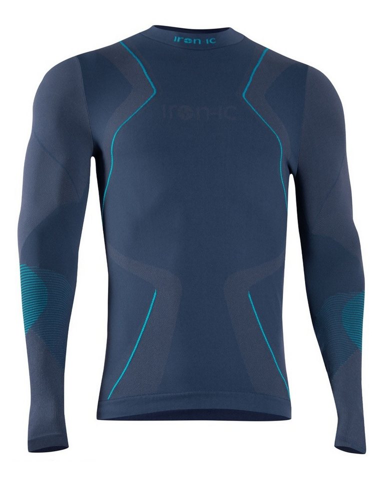 Iron-IC Langarmshirt Funktionsunterwäsche Performance (atmungsaktiv) blau Herren von Iron-IC