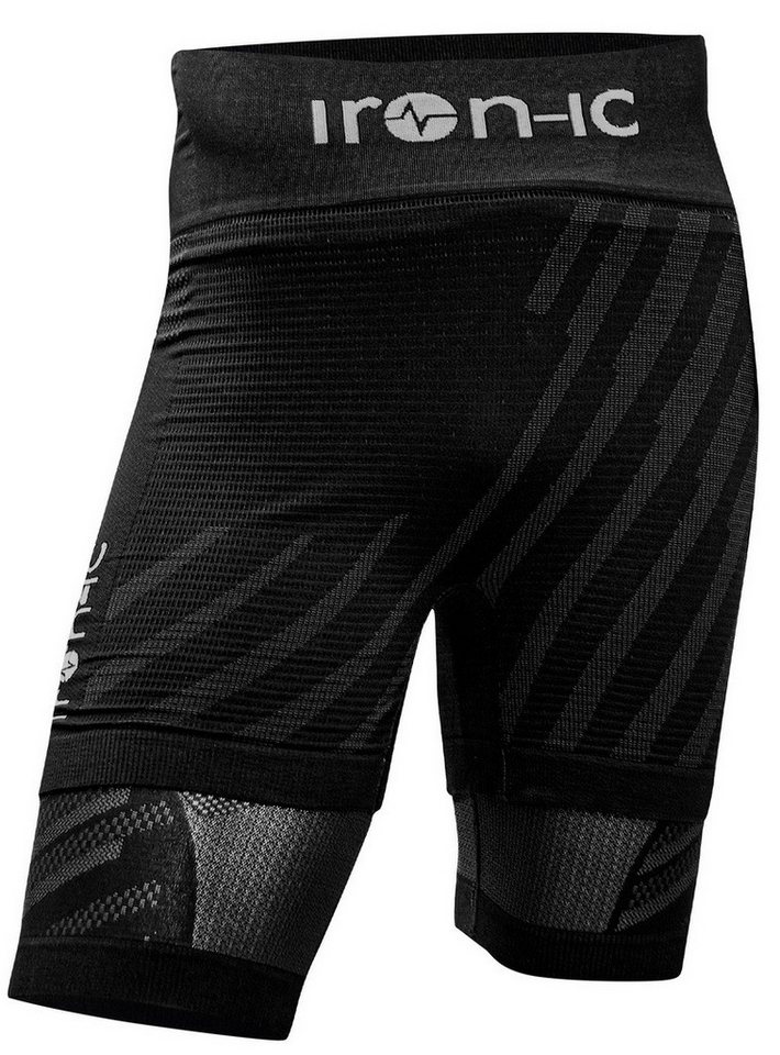 Iron-IC Laufhose 2in1 Performance kurz schwarz/grau Herren von Iron-IC