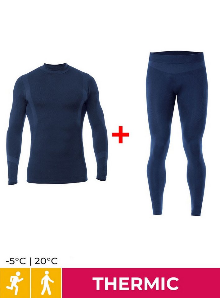 Iron-IC T-Shirt Funktionsunterwäsche-Set (Hose + Langarmshirt) Thermic blau Kinder von Iron-IC