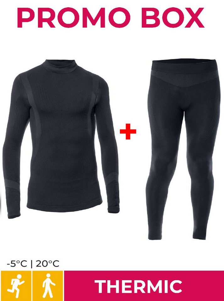 Iron-IC T-Shirt Funktionsunterwäsche-Set (Hose + Langarmshirt) Thermic schwarz Kinder von Iron-IC