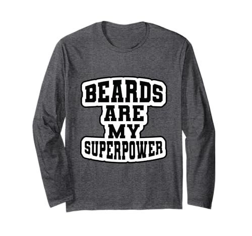 Beards Are My Superpowers Lustiges Bartliebhaber-Geschenk für Männer Langarmshirt von Iron Kor