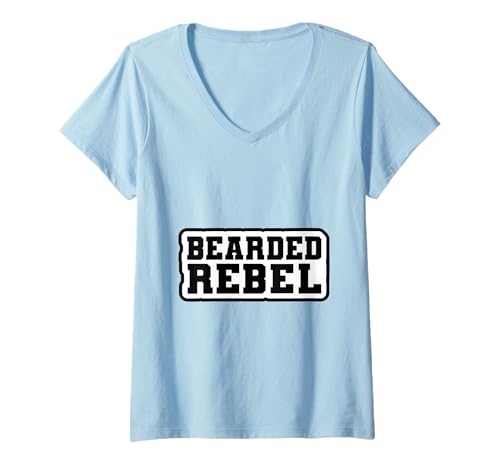 Damen Bearded Rebel Perfect for Fathers Bro Husbands with Beards T-Shirt mit V-Ausschnitt von Iron Kor