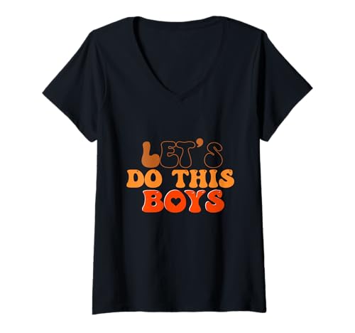 Damen Let's Do This Boys for Basketball Sport Lovers T-Shirt mit V-Ausschnitt von Iron Kor