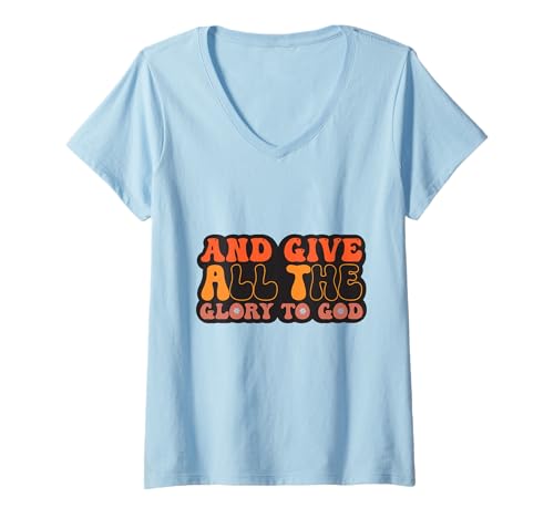 Damen and Give All The Glory to God for Basketball Sport Lovers T-Shirt mit V-Ausschnitt von Iron Kor