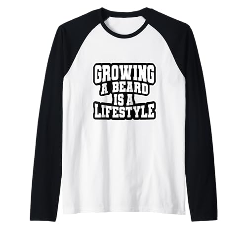 Growing Beard is a Lifestyle Funny Bearded Men Raglan von Iron Kor