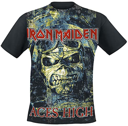 Iron Maiden Aces High Männer T-Shirt schwarz XL 100% Baumwolle Band-Merch, Bands, Totenköpfe von Iron Maiden