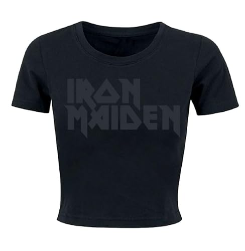 Iron Maiden Black On Black Logo Frauen T-Shirt schwarz XXL von Iron Maiden