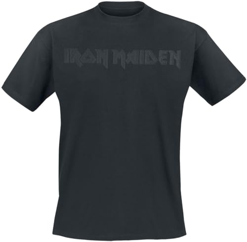 Iron Maiden Black On Black Logo Männer T-Shirt schwarz 4XL von Iron Maiden
