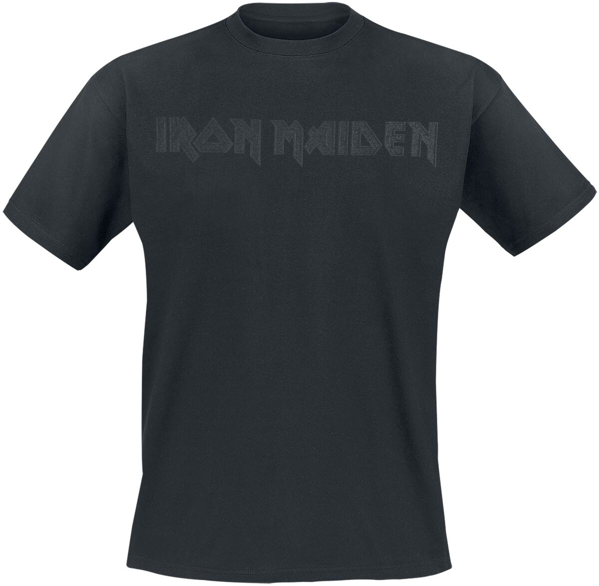 Iron Maiden Black On Black Logo T-Shirt schwarz in S von Iron Maiden