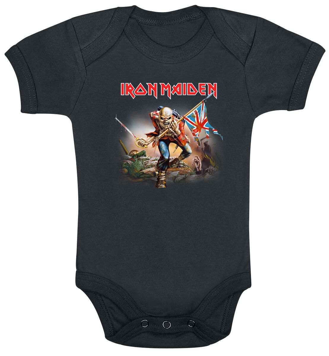 Iron Maiden Body für Neugeborene - Kids - Trooper - für Mädchen & Jungen - schwarz  - Lizenziertes Merchandise! von Iron Maiden