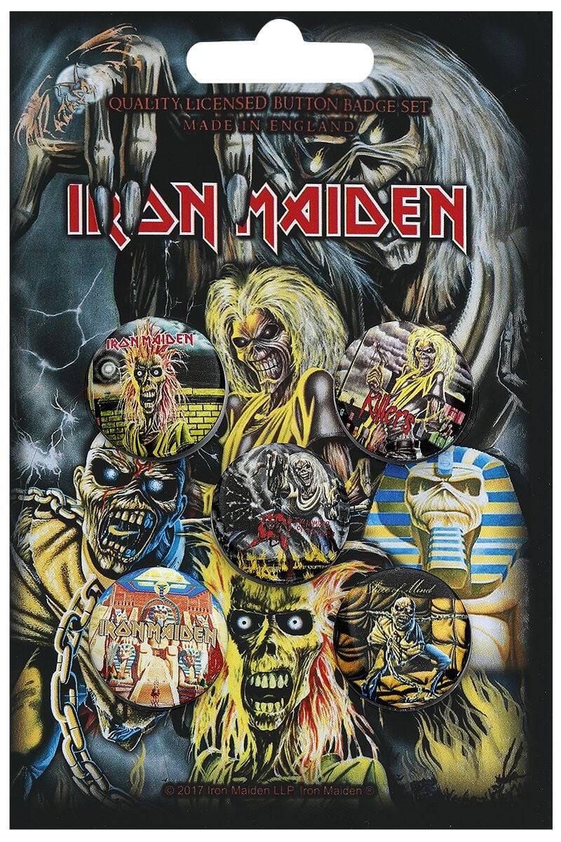 Iron Maiden Button - Early Albums - multicolor  - Lizenziertes Merchandise! von Iron Maiden