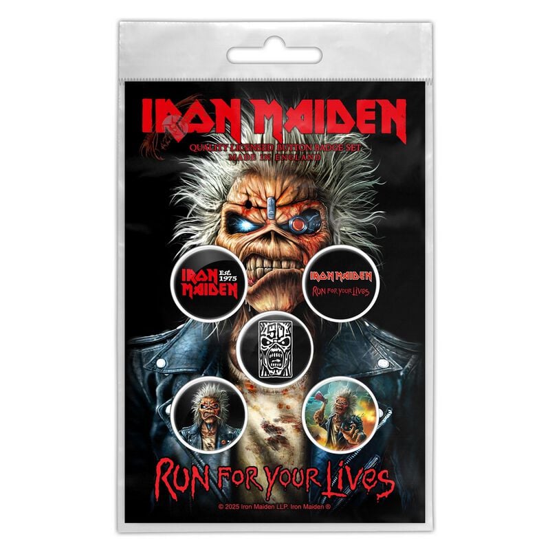 Iron Maiden Button - Run For Your Lives - multicolor  - Lizenziertes Merchandise! von Iron Maiden