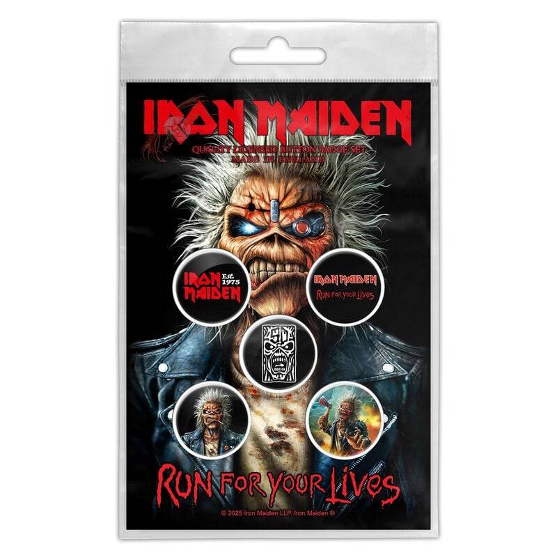 Iron Maiden Button - Run For Your Lives - multicolor  - Lizenziertes Merchandise! von Iron Maiden