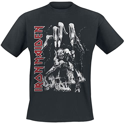 Iron Maiden Eddie Big Hand Männer T-Shirt schwarz 4XL 100% Baumwolle Band-Merch, Bands von Iron Maiden