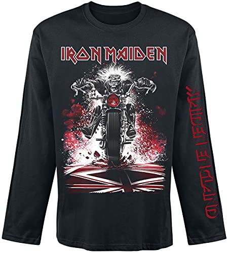 Iron Maiden Eddie Bike Männer Langarmshirt schwarz M 100% Baumwolle Band-Merch, Bands von Iron Maiden