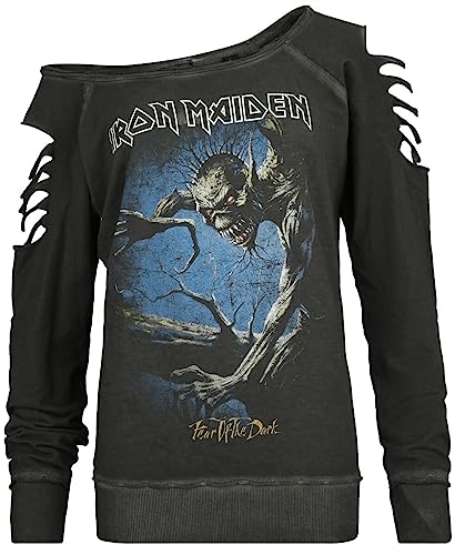 Iron Maiden Fear of The Dark Frauen Sweatshirt schwarz L 100% Baumwolle Band-Merch, Bands von Iron Maiden