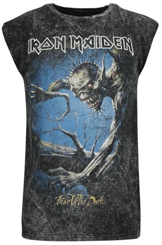 Iron Maiden Fear of The Dark Männer Tank-Top grau L 100% Baumwolle Band-Merch, Bands von Iron Maiden