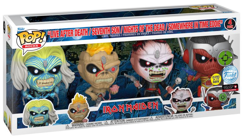 Iron Maiden Iron Maiden Rocks! - 4 Vnyl Figuren Eddie (Glow in the Dark) Vinyl Figur Funko Pop! multicolor von Iron Maiden
