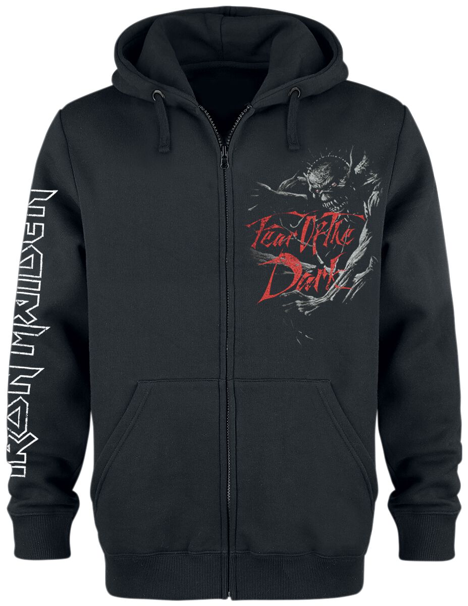 Iron Maiden Kapuzenjacke - Fear Of The Dark - S bis XXL - für Männer - Größe S - schwarz  - Lizenziertes Merchandise! von Iron Maiden