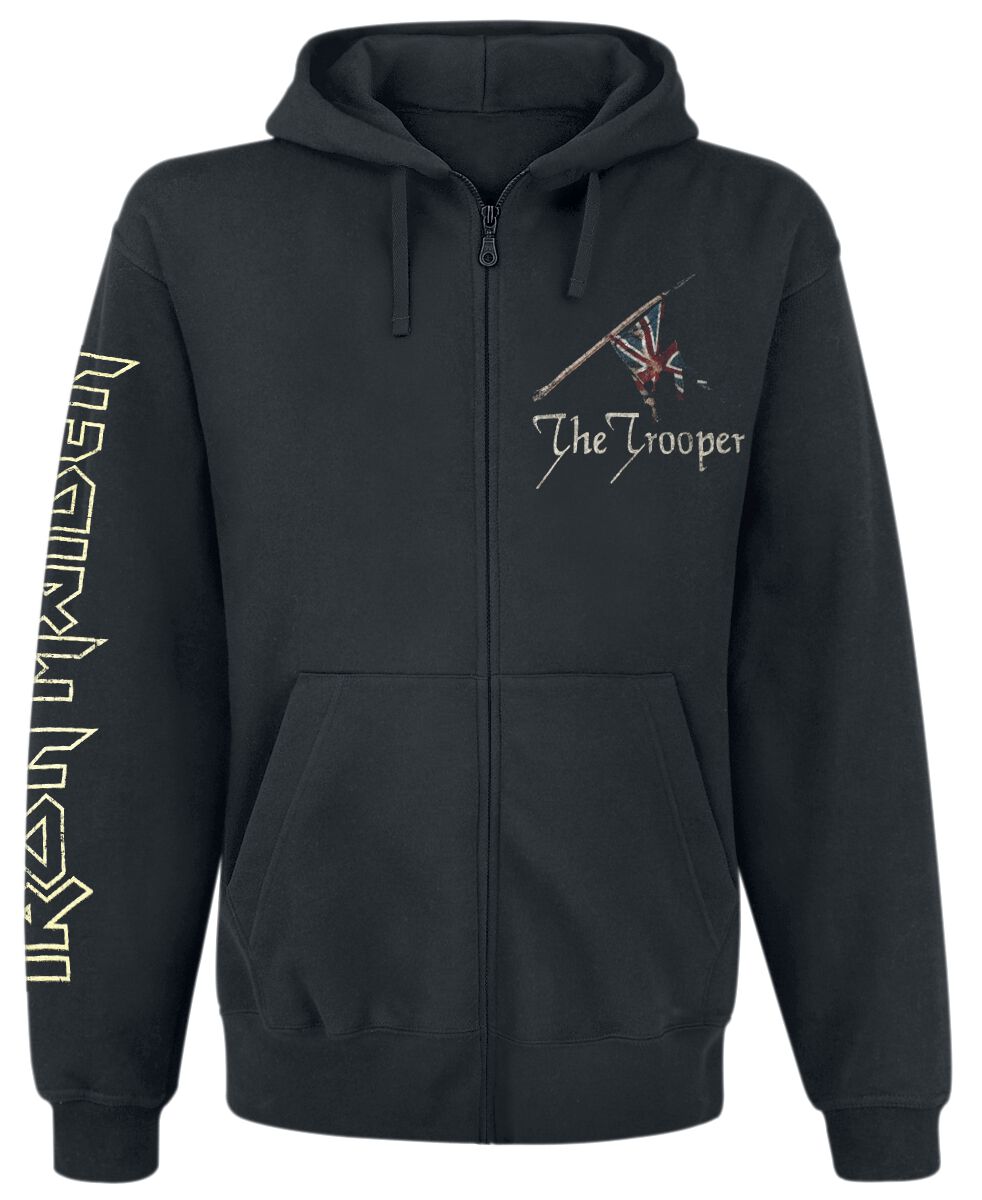 Iron Maiden Kapuzenjacke - The Trooper Flag - S bis XXL - für Männer - Größe L - schwarz  - Lizenziertes Merchandise! von Iron Maiden