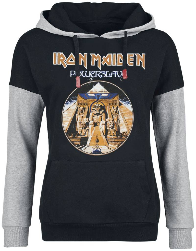 Iron Maiden Kapuzenpullover - Powerslave - XS bis XXL - für Damen - Größe L - schwarz/grau meliert  - EMP exklusives Merchandise! von Iron Maiden