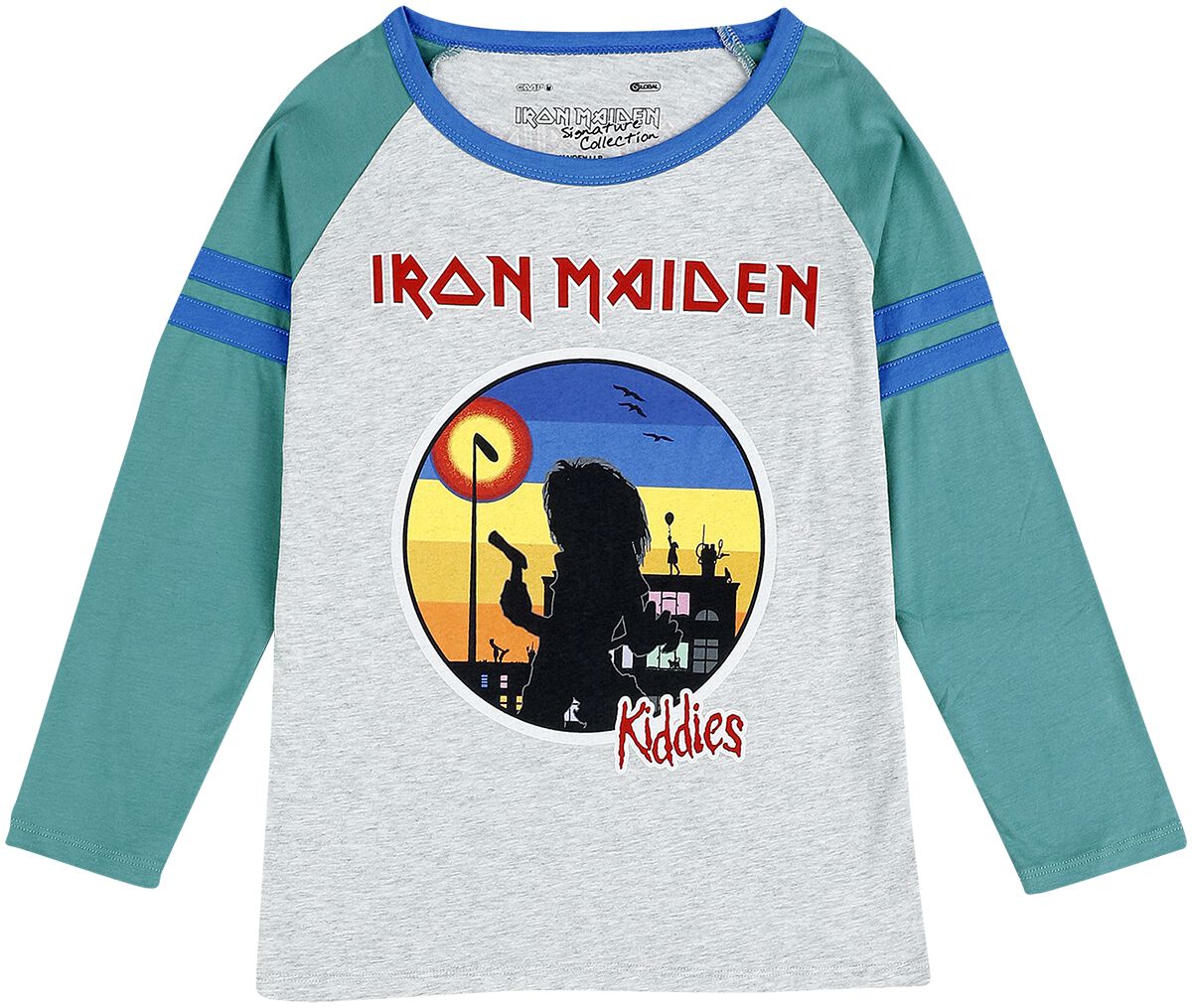 Iron Maiden Kids - EMP Signature Collection Langarmshirt grau türkis in 134/140 von Iron Maiden