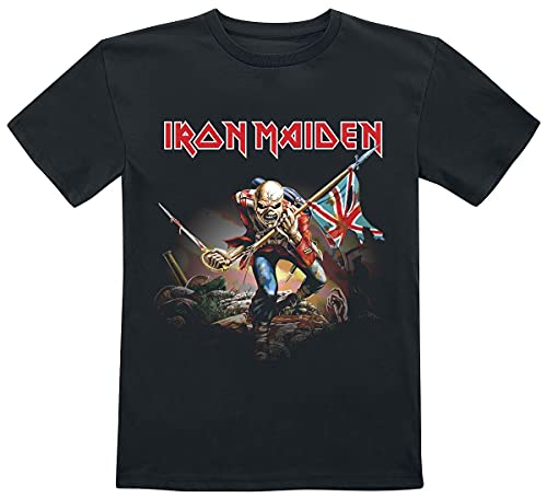 Iron Maiden Kids - Trooper Unisex T-Shirt schwarz 128 100% Baumwolle Band-Merch, Bands, Nachhaltigkeit von Iron Maiden