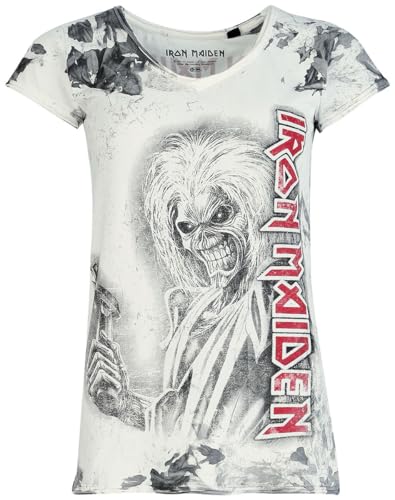 Iron Maiden Killers Frauen T-Shirt weiß/grau 3XL 100% Baumwolle Band-Merch, Bands von Iron Maiden