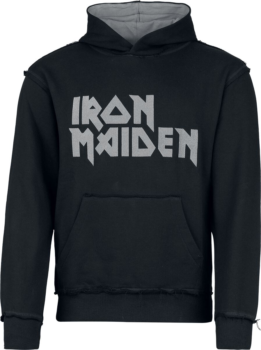 Iron Maiden Logo Kapuzenpullover schwarz grau in XXL von Iron Maiden