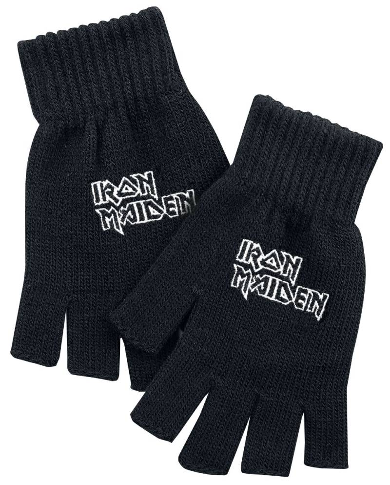 Iron Maiden Logo Kurzfingerhandschuhe schwarz von Iron Maiden