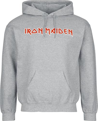Iron Maiden Logo Männer Kapuzenpullover grau L von Iron Maiden