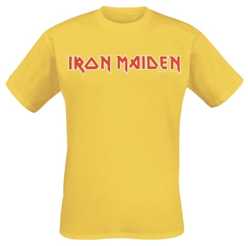 Iron Maiden Logo Männer T-Shirt gelb XL 100% Baumwolle Band-Merch, Bands, Musik, Nachhaltigkeit von Iron Maiden