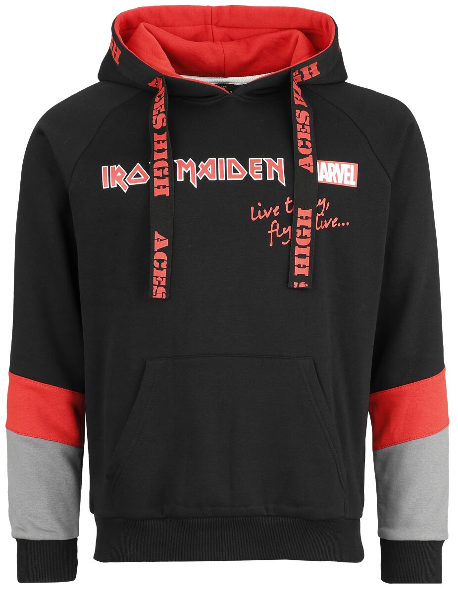 Iron Maiden - Marvel Kapuzenpullover - Iron Maiden x Marvel Collection - S bis XXL - für Männer - Größe M - schwarz/grau/rot  - EMP exklusives von Iron Maiden