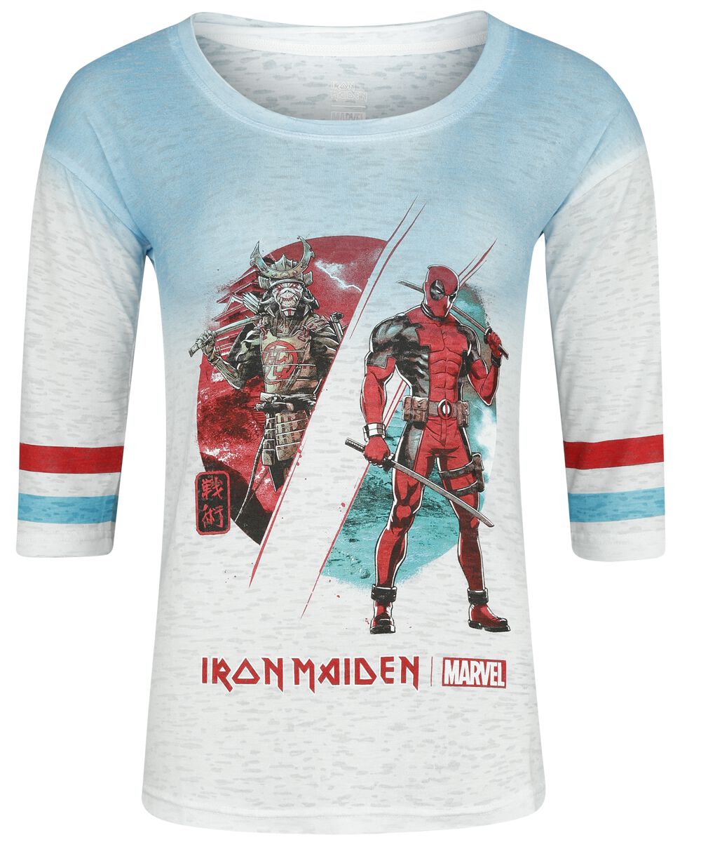 Iron Maiden - Marvel T-Shirt - Iron Maiden x Marvel Collection - Samurai Comp - S bis XXL - für Damen - Größe L - weiß/türkis  - EMP exklusives von Iron Maiden