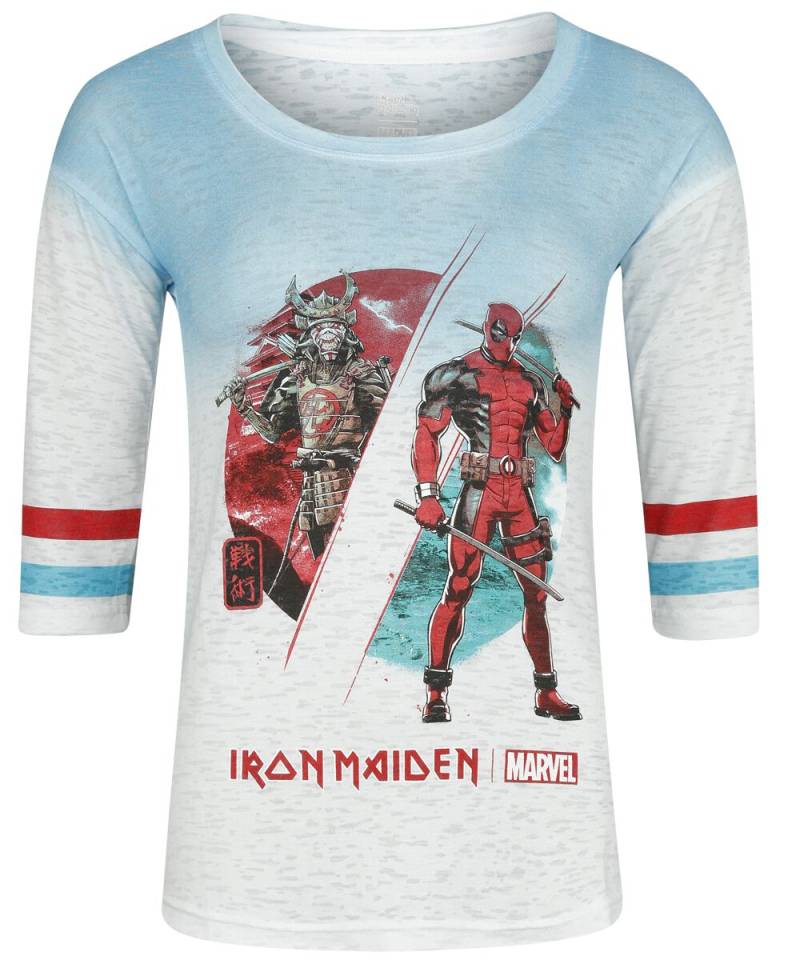 Iron Maiden - Marvel T-Shirt - Iron Maiden x Marvel Collection - Samurai Comp - S bis L - für Damen - Größe L - weiß/türkis  - EMP exklusives von Iron Maiden