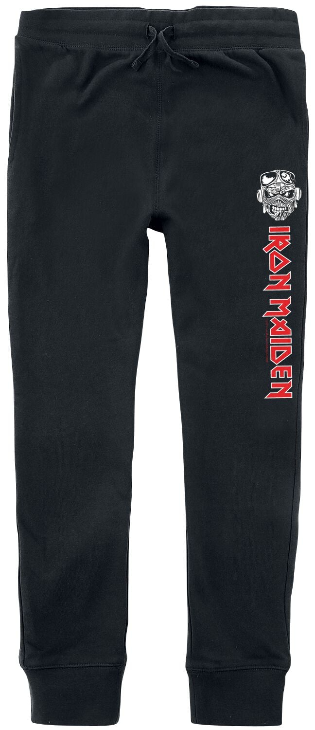 Iron Maiden Metal-Kids - Eddie & Logo Jogginghose schwarz in 116 von Iron Maiden