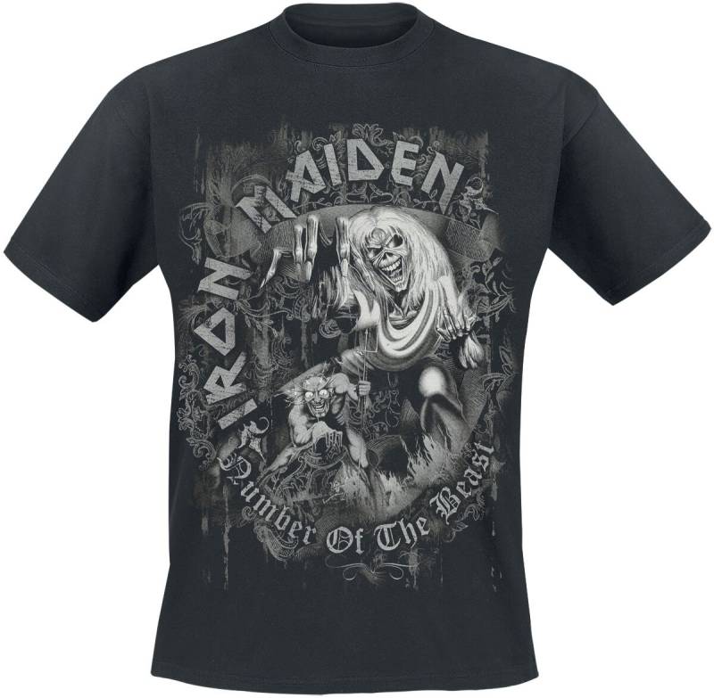 Iron Maiden Number Of The Beast Grey Tone T-Shirt schwarz in M von Iron Maiden