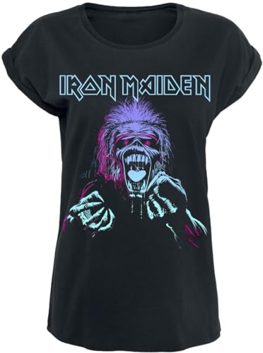 Iron Maiden Pastel Eddie Frauen T-Shirt schwarz XXL 100% Baumwolle Band-Merch, Bands von Iron Maiden