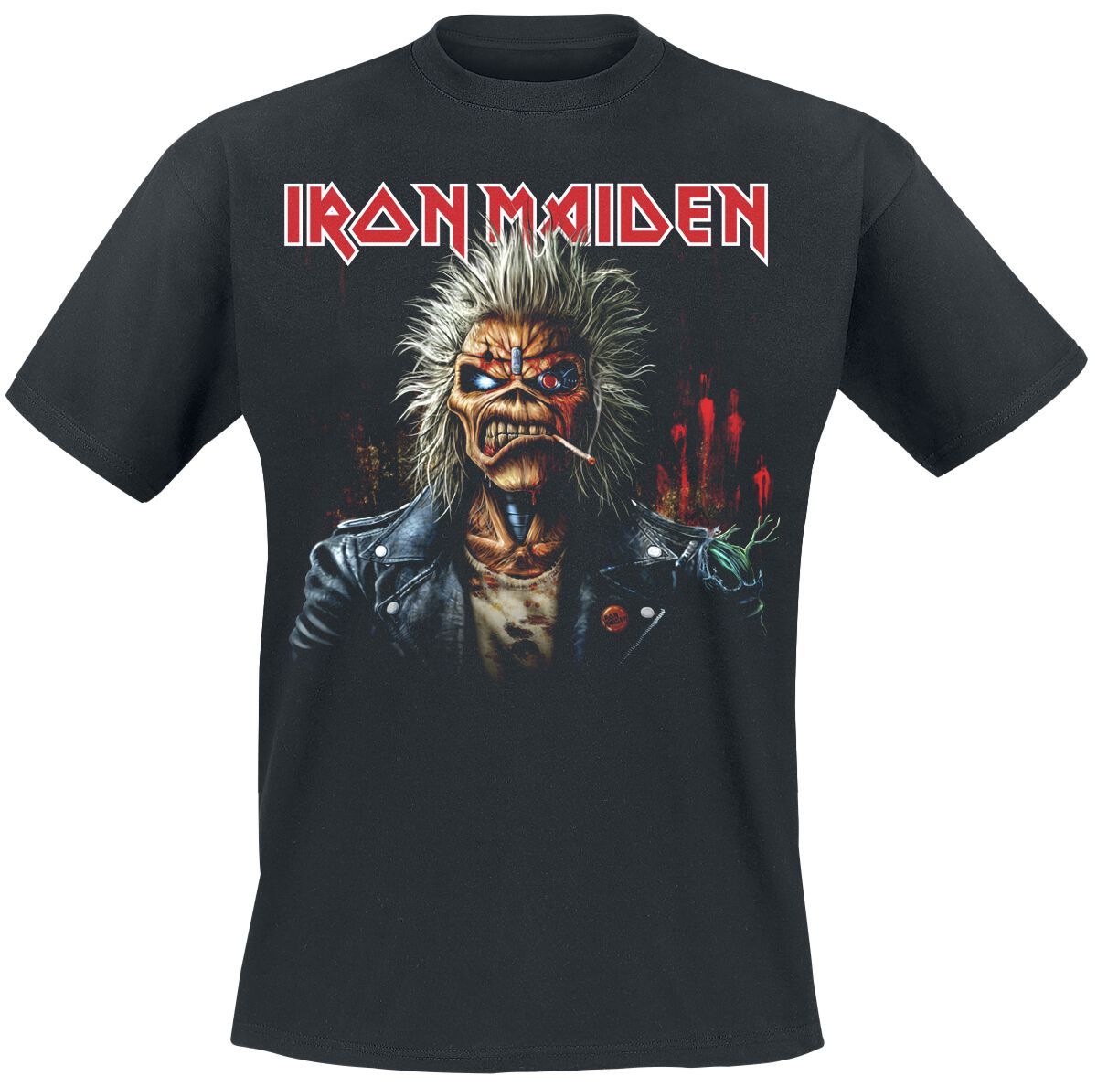 Iron Maiden Portrait Eddie Smoke T-Shirt schwarz in XL von Iron Maiden