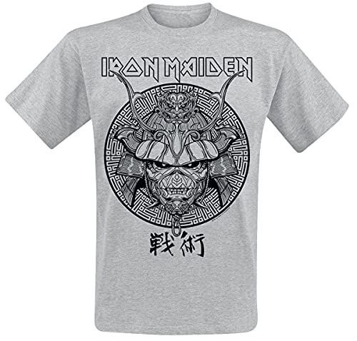 Iron Maiden Samurai Eddie Black Graphic Männer T-Shirt grau S 100% Baumwolle Band-Merch, Bands von Iron Maiden