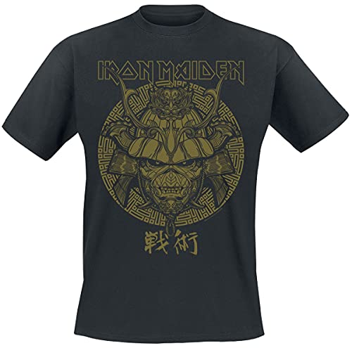 Iron Maiden Samurai Eddie Gold Graphic Männer T-Shirt schwarz XL 100% Baumwolle Band-Merch, Bands von Iron Maiden