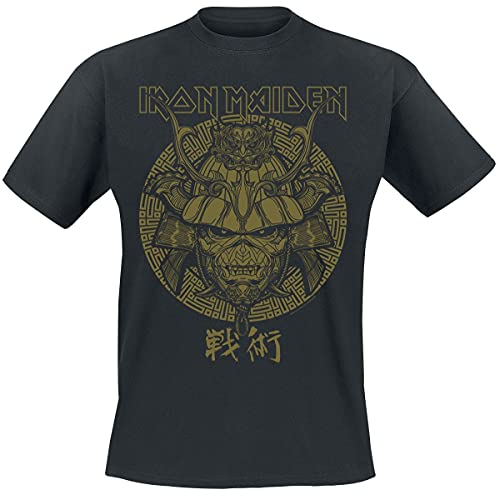 Iron Maiden Samurai Eddie Gold Graphic Männer T-Shirt schwarz XXL 100% Baumwolle Band-Merch, Bands von Iron Maiden