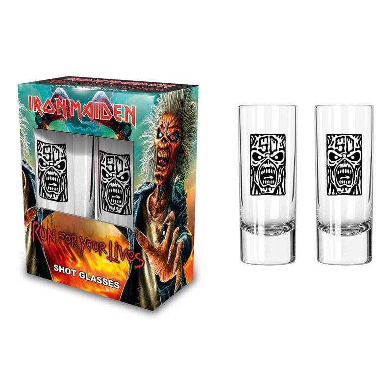 Iron Maiden Schnapsglas-Set - Run For Your Lives - klar  - Lizenziertes Merchandise! von Iron Maiden