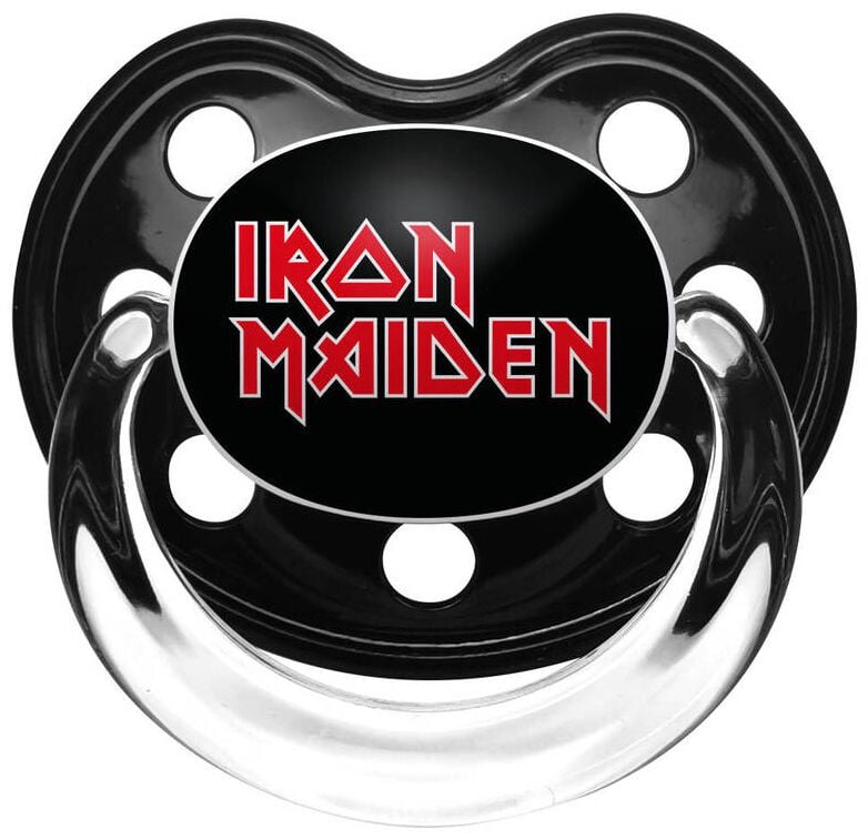 Iron Maiden Schnuller für Babys - Iron Maiden Logo - für Mädchen & Jungen - schwarz/rot  - Lizenziertes Merchandise! von Iron Maiden