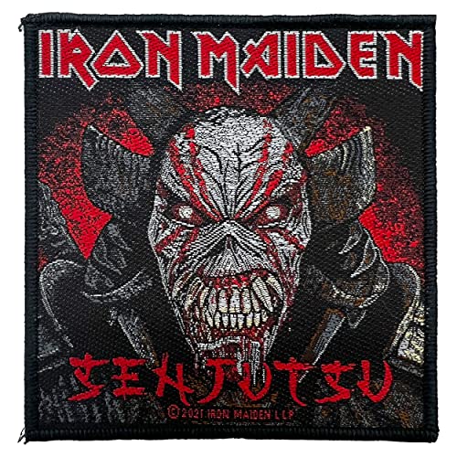 Iron Maiden Senjutsu Back Cover Unisex Patch schwarz/rot 100% Polyester Band-Merch, Bands von Iron Maiden