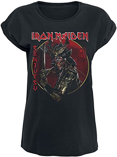 Iron Maiden Senjutsu Eddie Gold Circle Frauen T-Shirt schwarz 5XL 100% Baumwolle Band-Merch, Bands von Iron Maiden