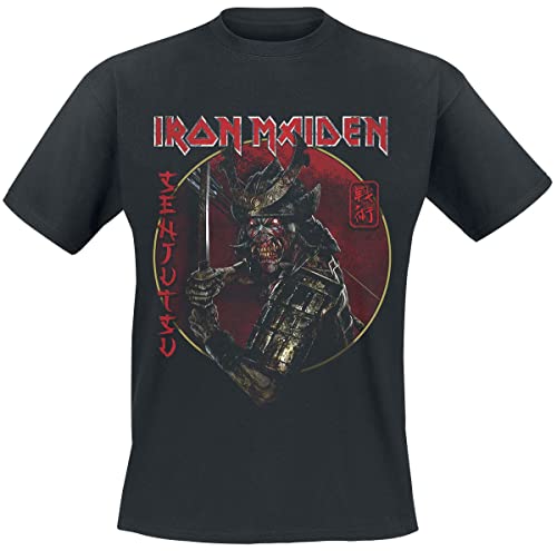 Iron Maiden Senjutsu Eddie Gold Circle Männer T-Shirt schwarz M 100% Baumwolle Band-Merch, Bands von Iron Maiden