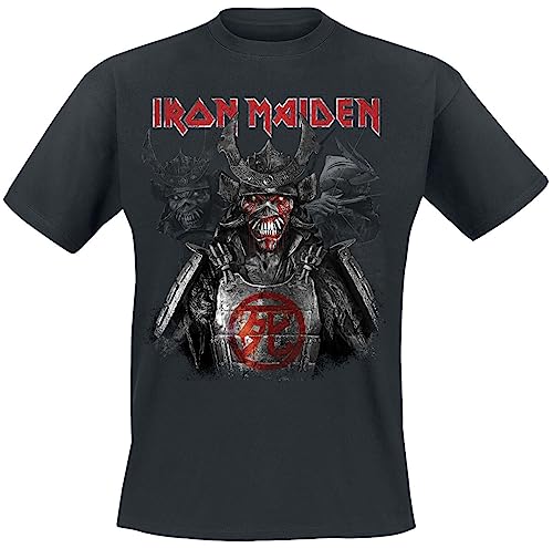 Iron Maiden Senjutsu Heads Männer T-Shirt schwarz L 100% Baumwolle Band-Merch, Bands, Nachhaltigkeit von Iron Maiden