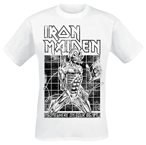 Iron Maiden Sit Tour 86/87 Männer T-Shirt weiß XXL 100% Baumwolle Band-Merch, Bands, Nachhaltigkeit von Iron Maiden