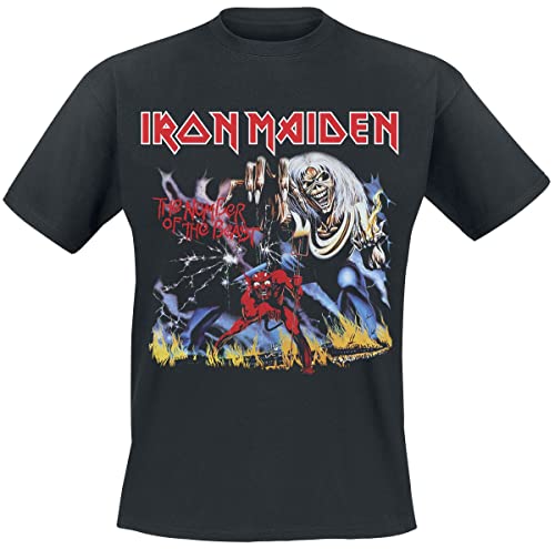 Iron Maiden Stranger Number of The Beast Männer T-Shirt schwarz 3XL 100% Baumwolle Band-Merch, Bands von Iron Maiden